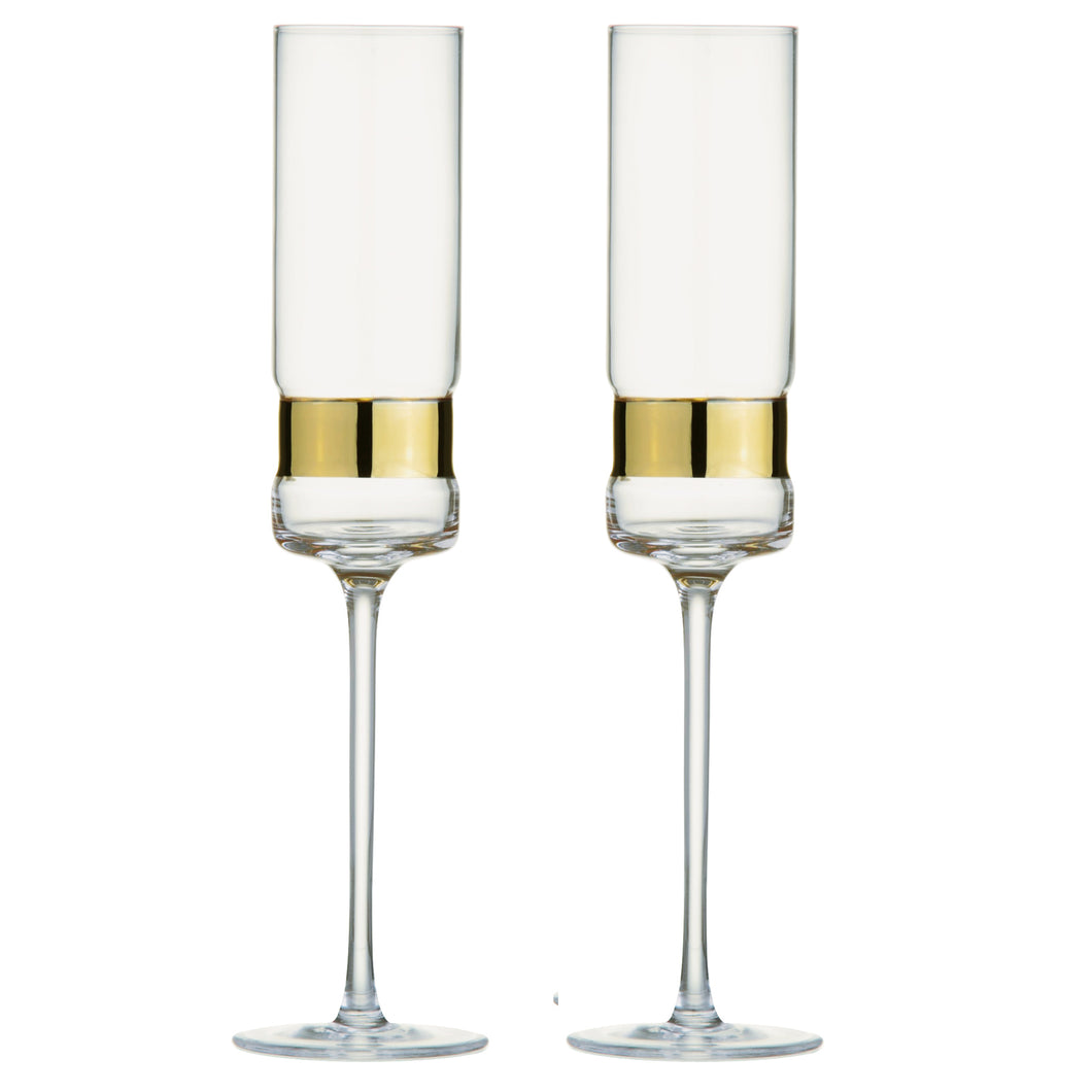 SoHo Champagne Flutes Gold – Set of 2