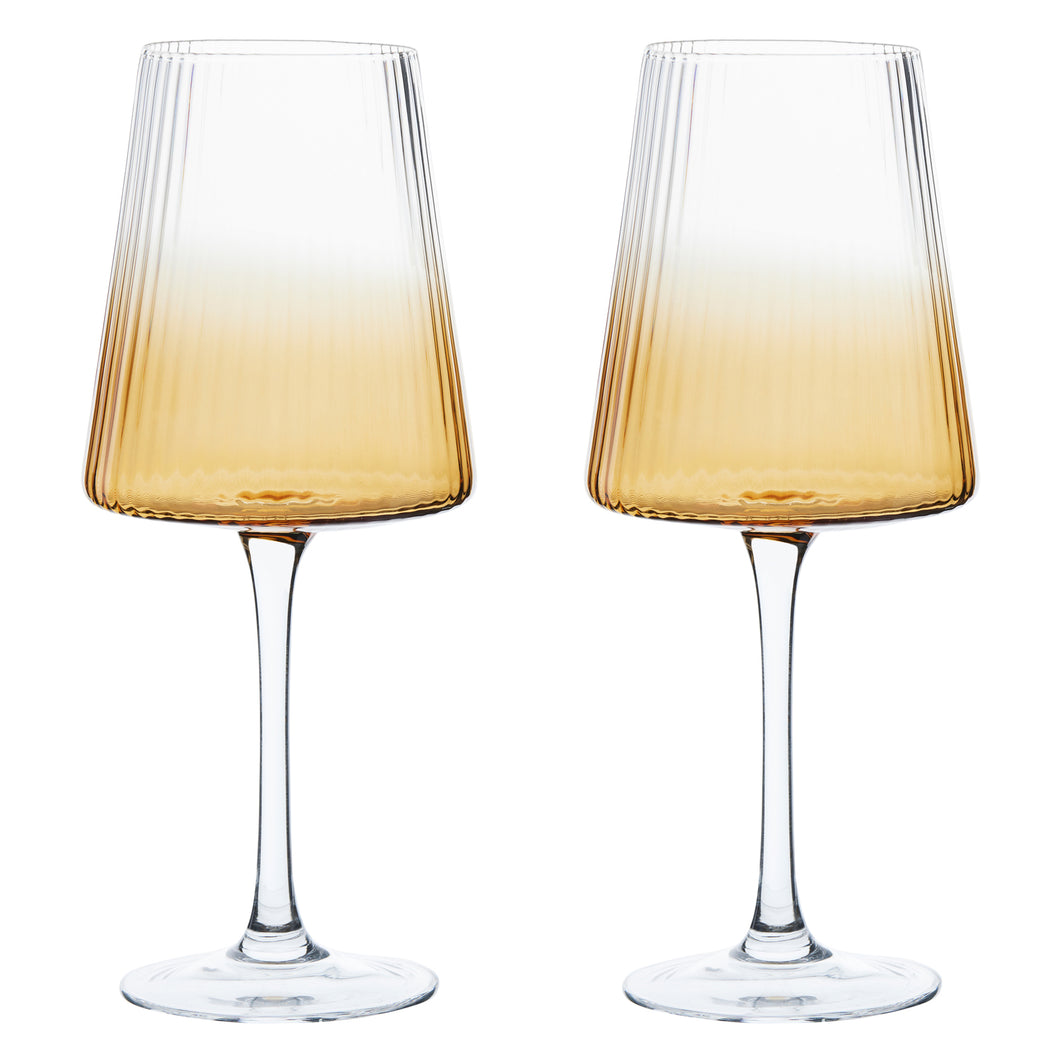 Empire Wine Glasses Amber - Set of 2
