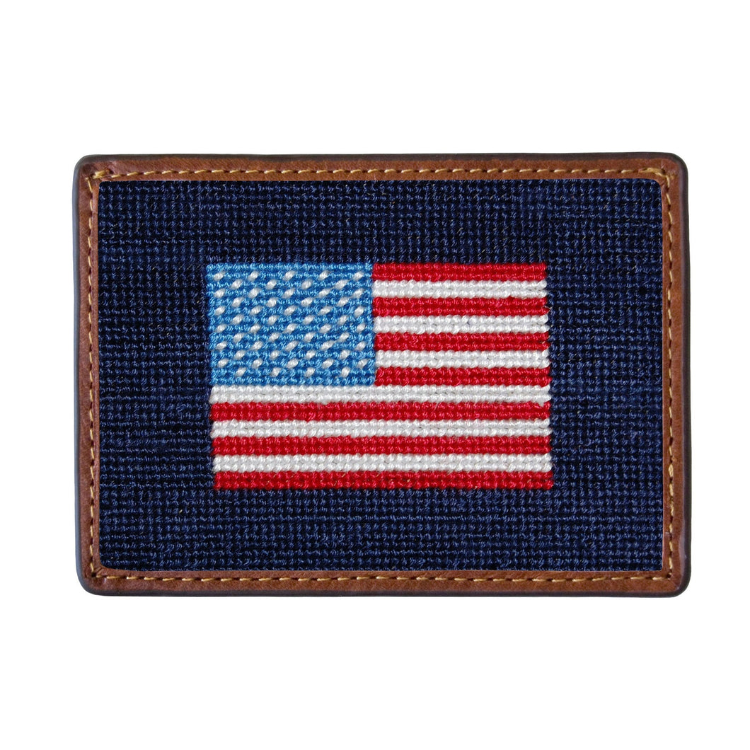 American Flag Card Wallet - Dark Navy