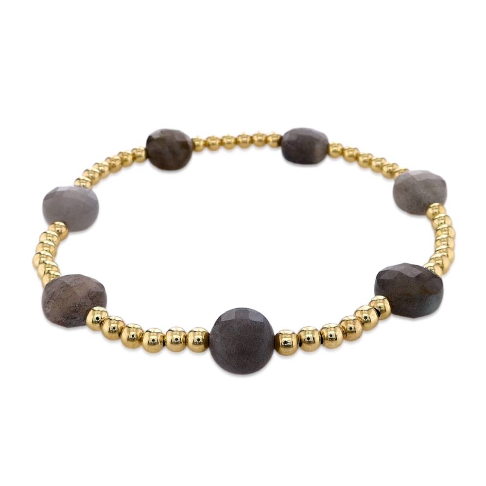 Admire Gold 3mm Bead Bracelet - Labradorite