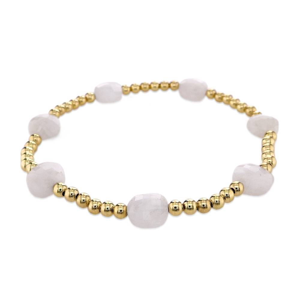 Admire Gold 3mm Bead Bracelet - Moonstone