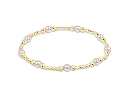 Classic Purpose Pattern 4mm Bead Bracelet - Pearl
