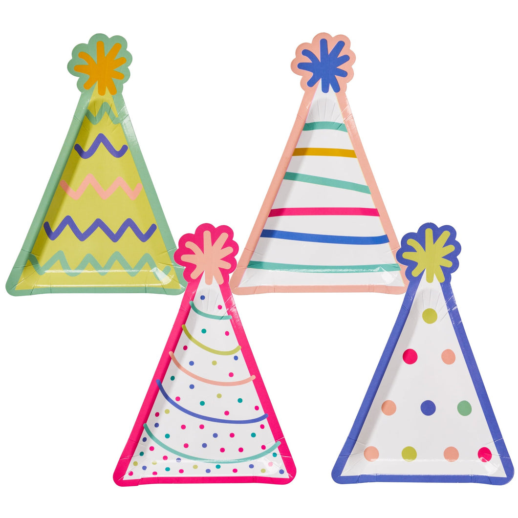 Hat Salad Plate Birthday Candles Assorted /8pkg