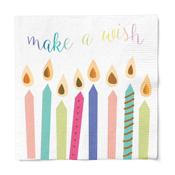 Lunch Napkin Birthday Candles/16 pkg