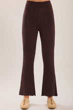 Load image into Gallery viewer, CozyChic Ultra Lite® Petal Edge Rib Kick Flare Ankle Pant in Umber
