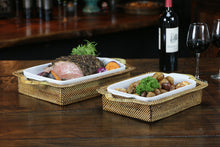 Load image into Gallery viewer, Rectangular Casserole Basket with Calaisio Stoneware Roaster, 2QT

