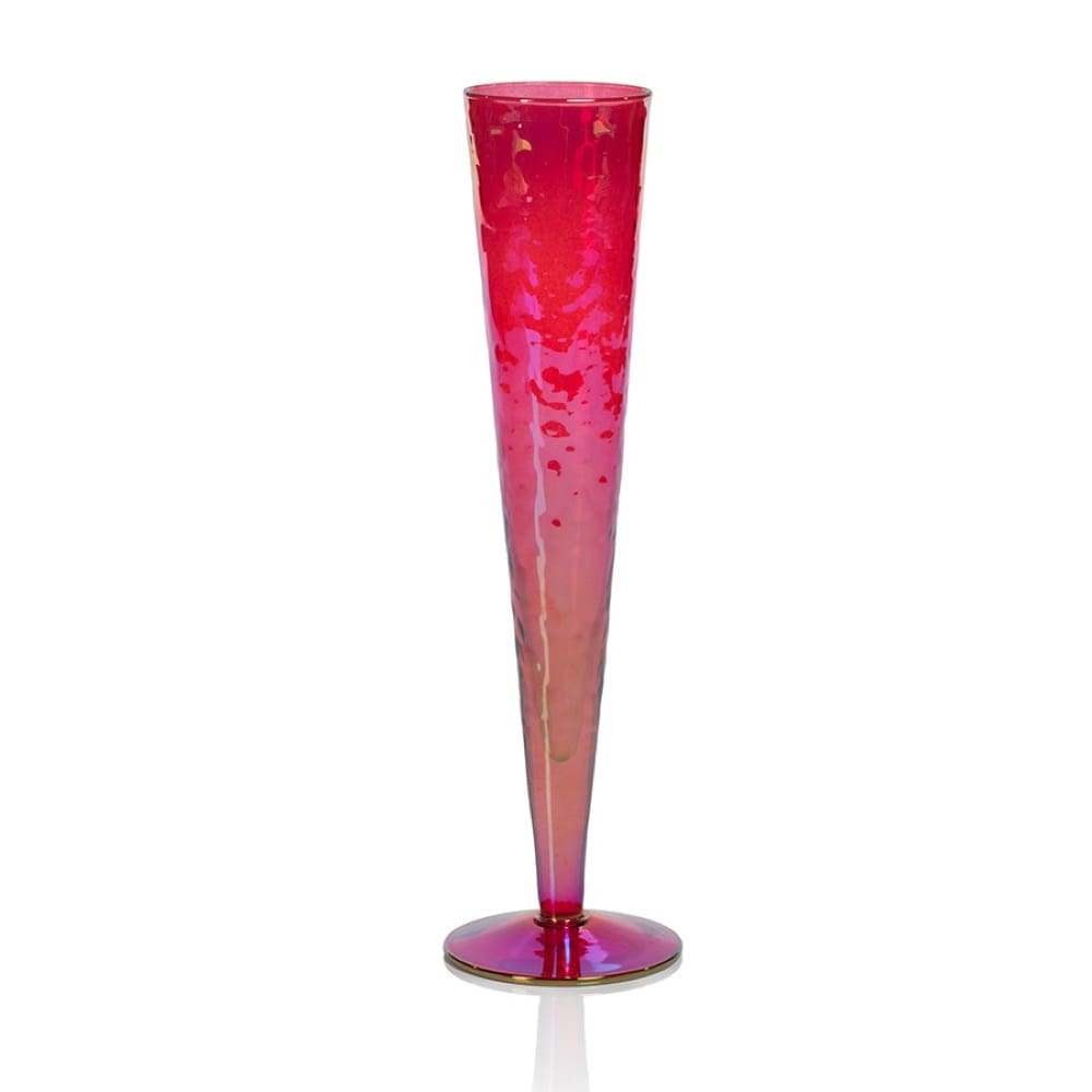 Aperitivo Slim Champagne Flute- Luster Red Set/4