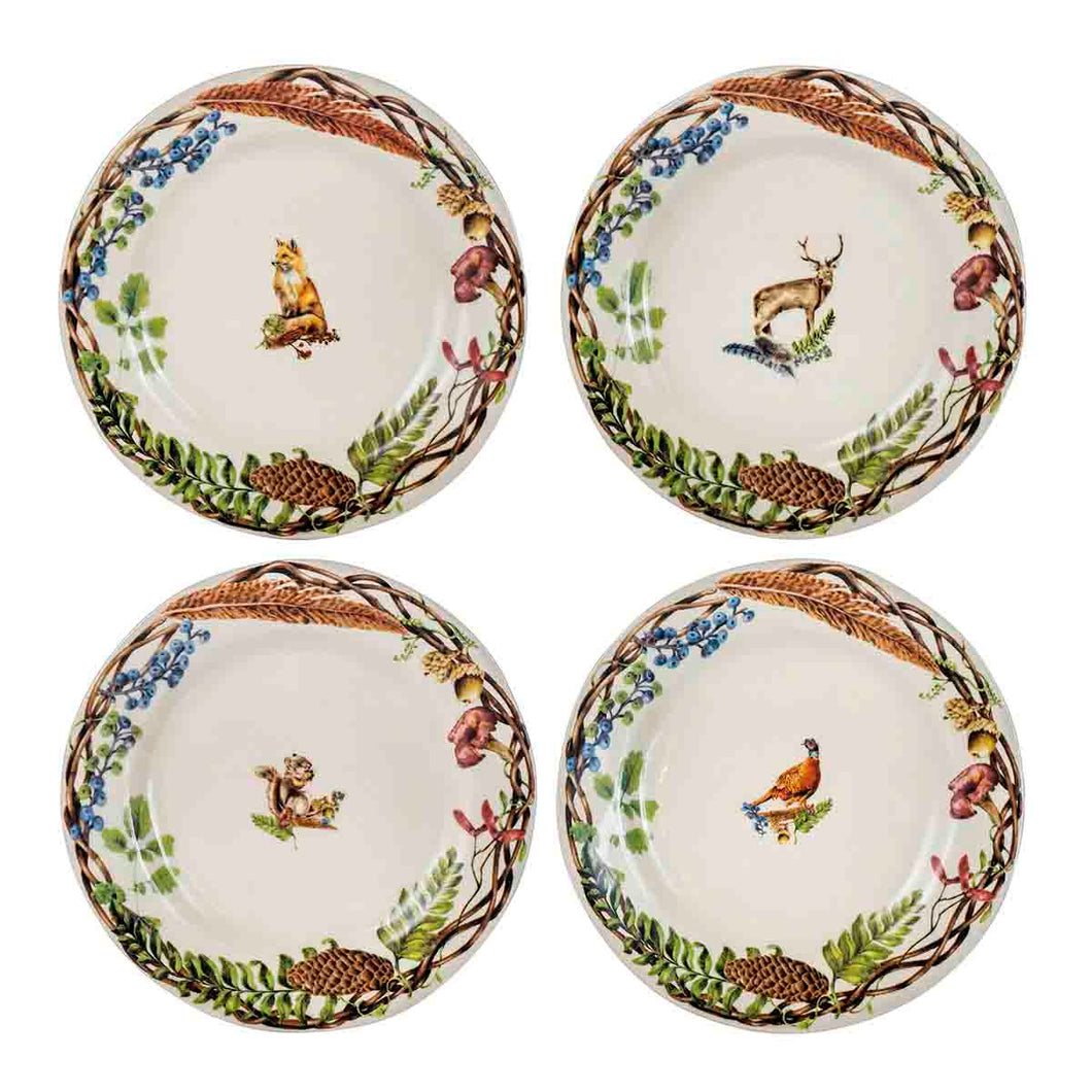 Forest Walk Dessert/Salad Plate Assorted Set/4