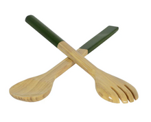 Load image into Gallery viewer, Large Bamboo Salad Servers- 5 Colors Available
