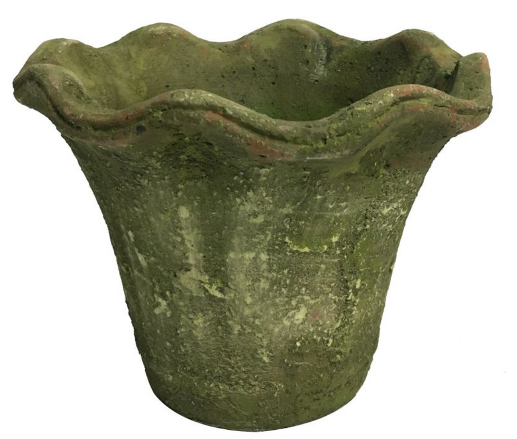 Aged Ruffled Edge Pot
