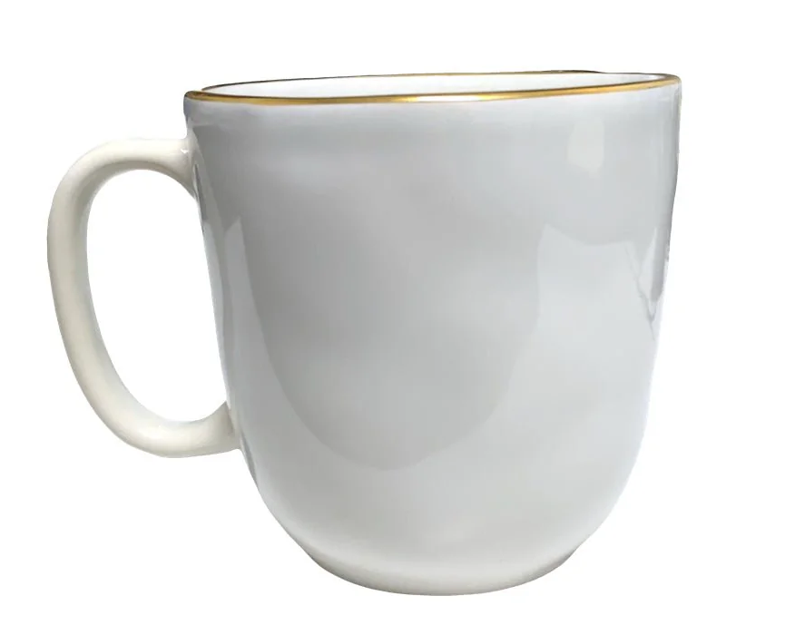 Puro Coffee Cup - Whitewash with Gold Trim