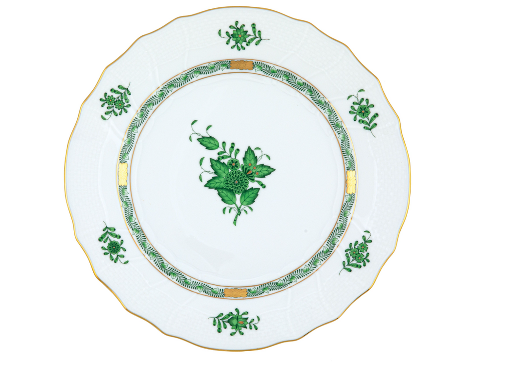 Chinese Bouquet Green Dinner Plate
