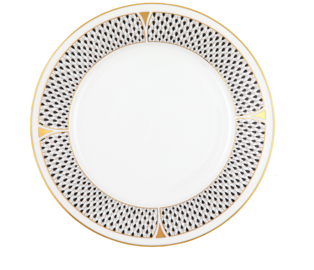 Art Deco Black Dinner Plate