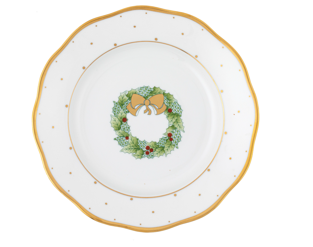 Christmas Dessert Plate - Wreath