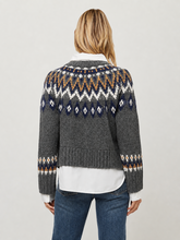 Load image into Gallery viewer, Alina Mixed Media Jacquard Cardigan
