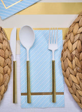 Load image into Gallery viewer, Villa Cutlery White/Gold Handle Set of 24
