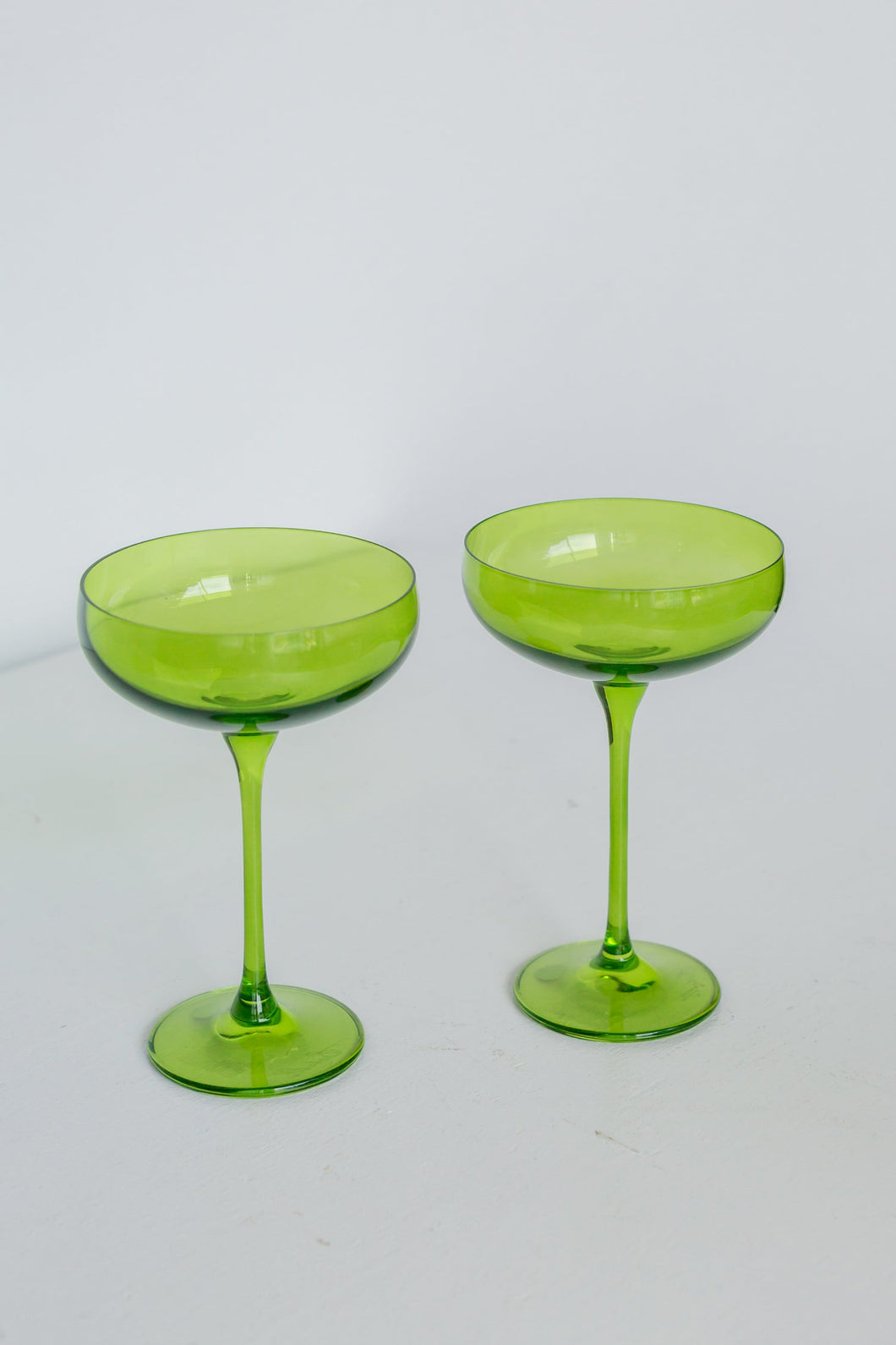 Forest Green Champagne Coupes- Set of 2