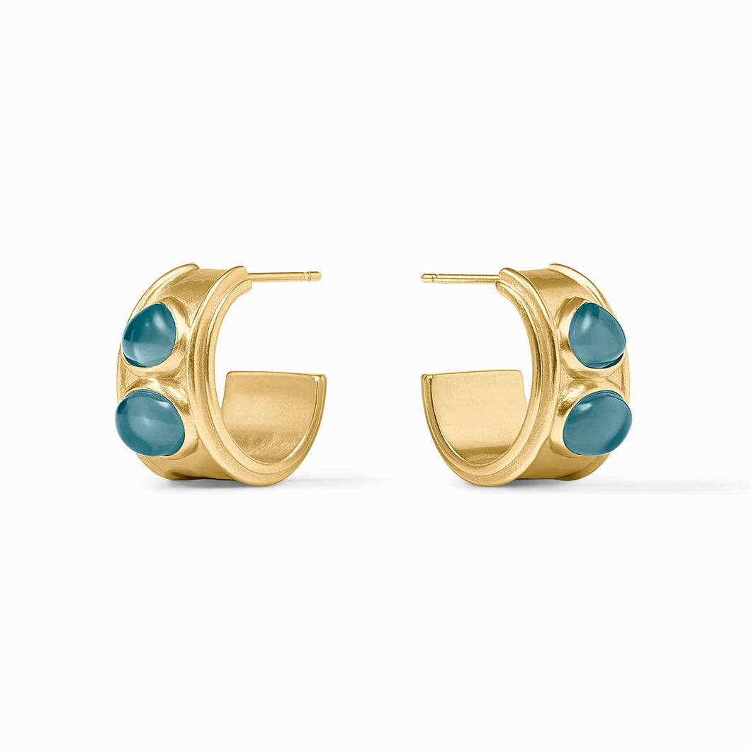 Dolce Stone Hoop - Iridescent Montana Blue