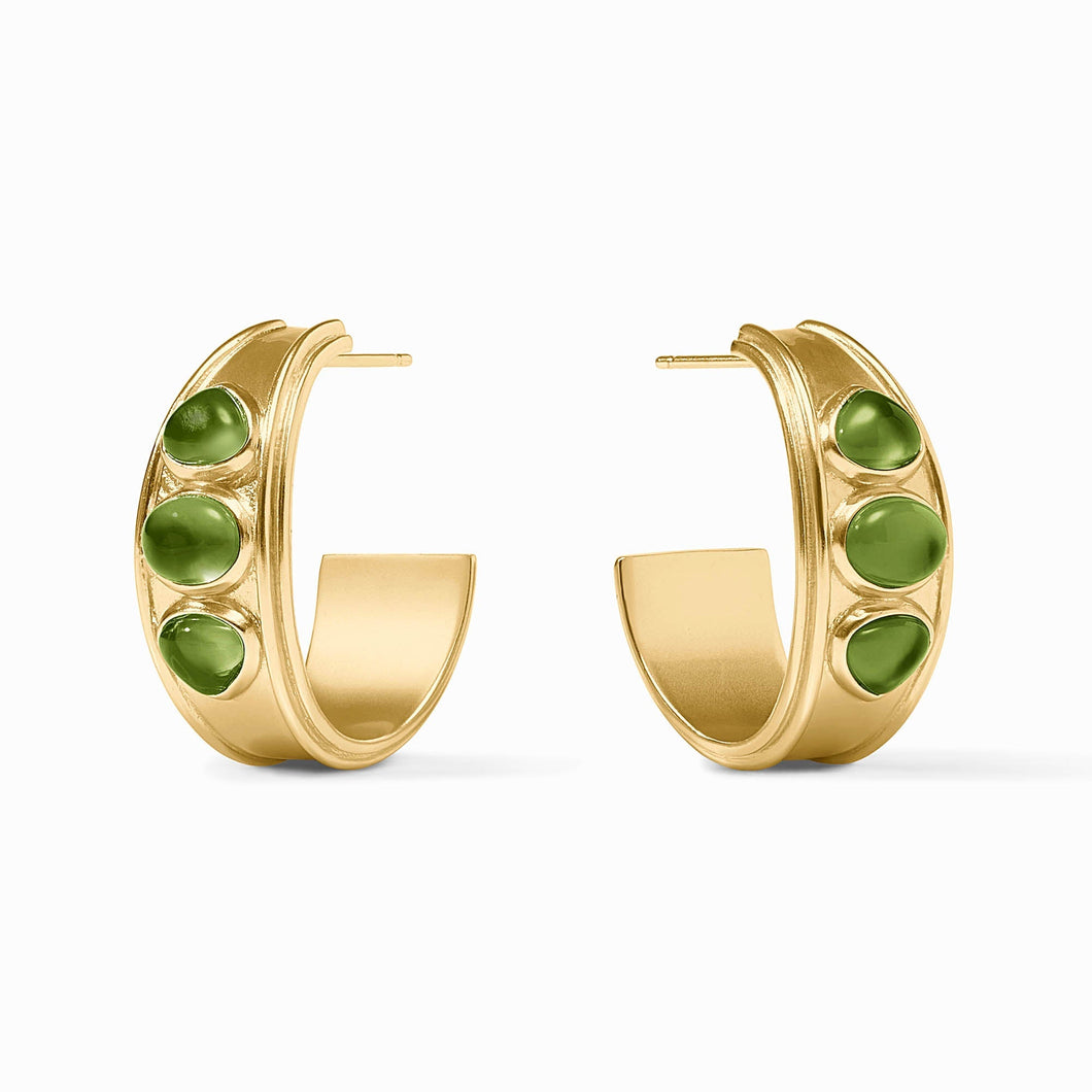 Dolce Stone Hoop - Iridescent Palmetto Green