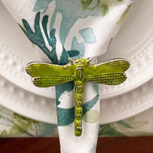 Load image into Gallery viewer, Dragonfly Green Napkin Rings - Set/4
