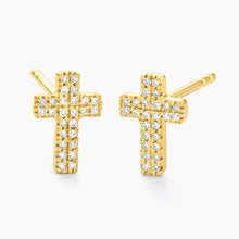 Load image into Gallery viewer, Small Cross Stud Earrings
