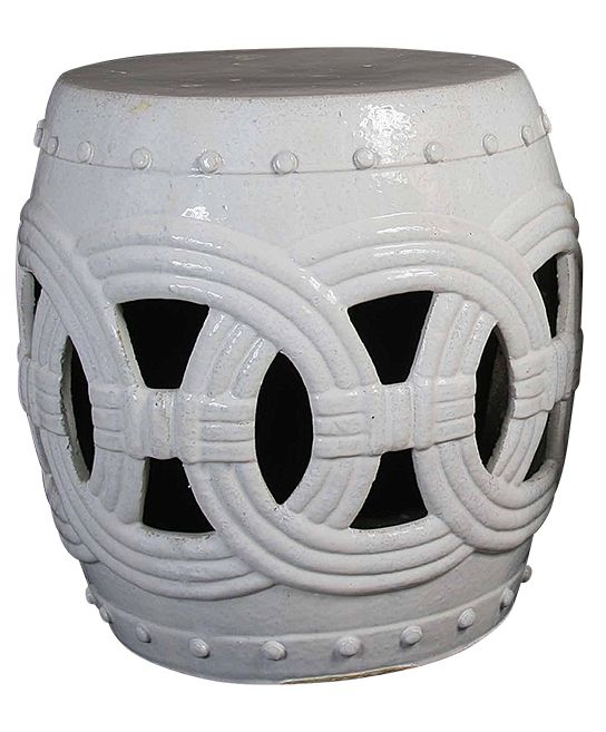 White Circle Garden Stools