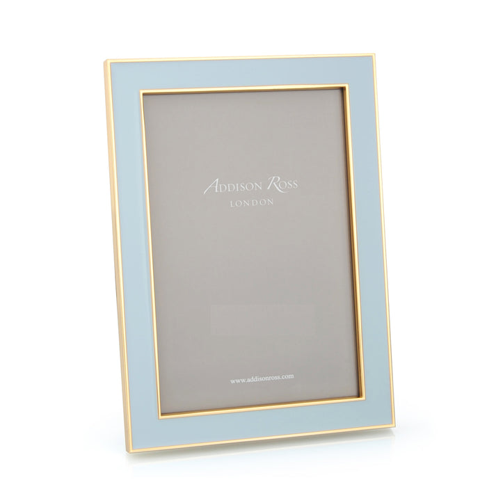 Powder Blue Enamel & Gold Frame - 4x6
