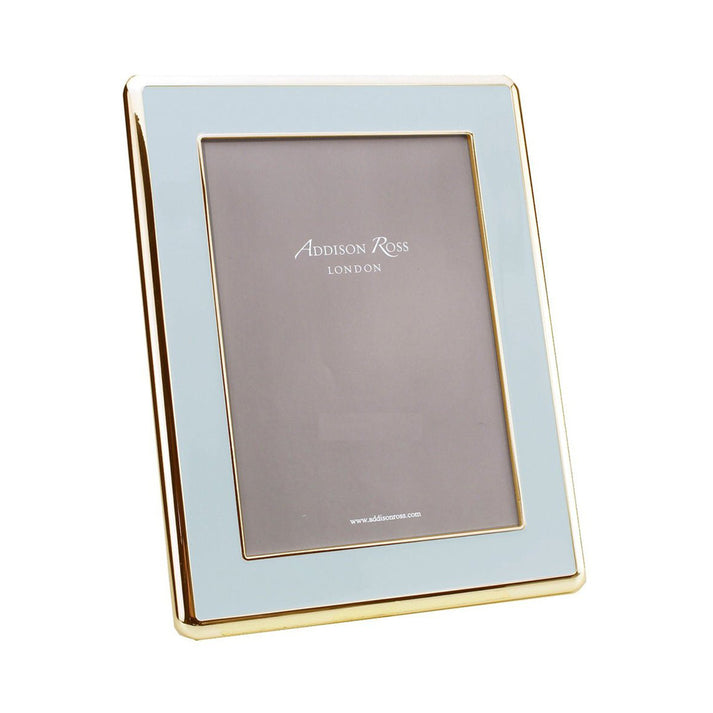Powder Blue Enamel & Gold Curve Frame -4x6