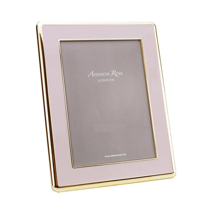 Pale Pink Enamel & Gold Curve Frame - 4x6