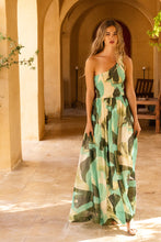 Load image into Gallery viewer, One Shoulder Smocked Maxi - Ginkgo Green
