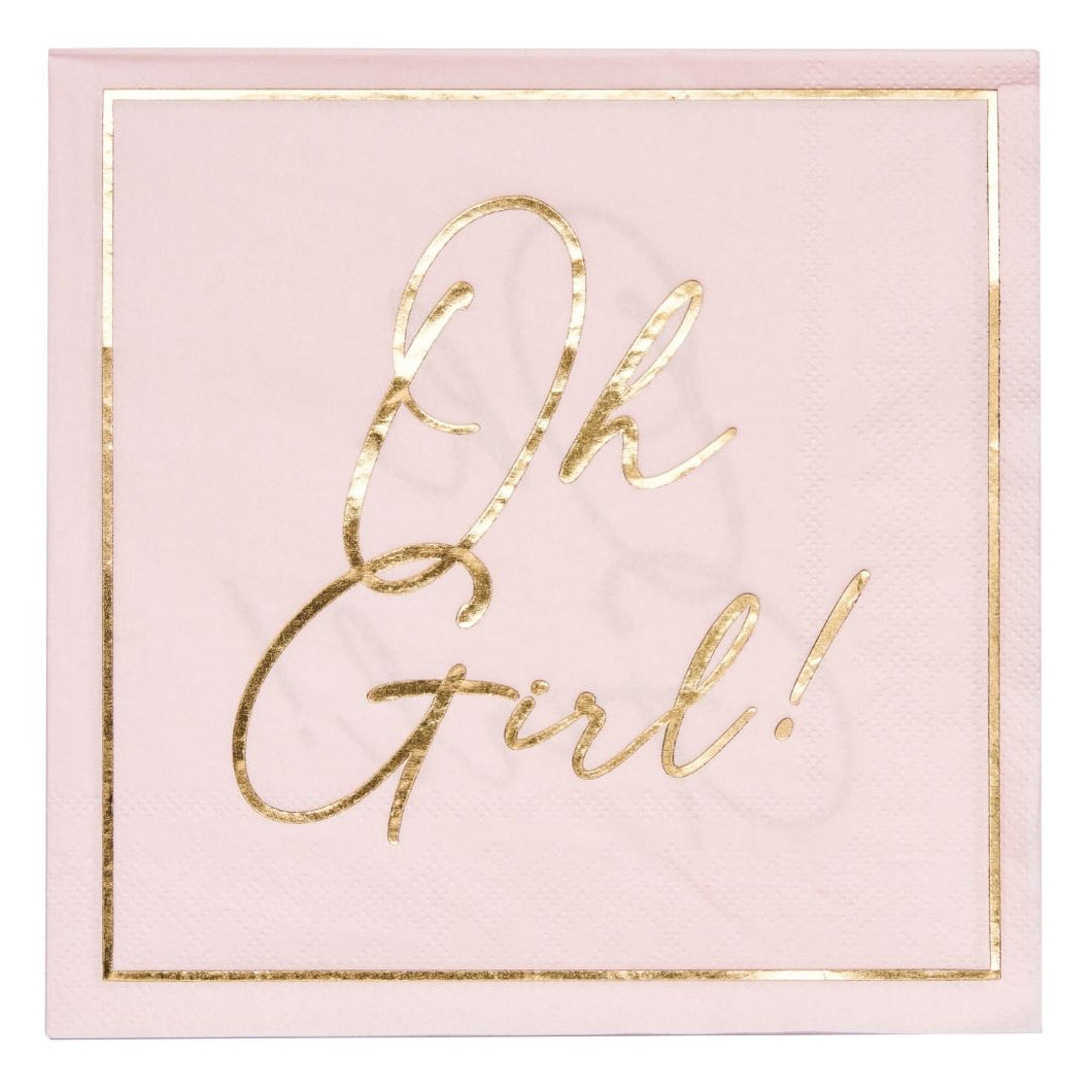 Lunch Napkin Hey Baby Pink