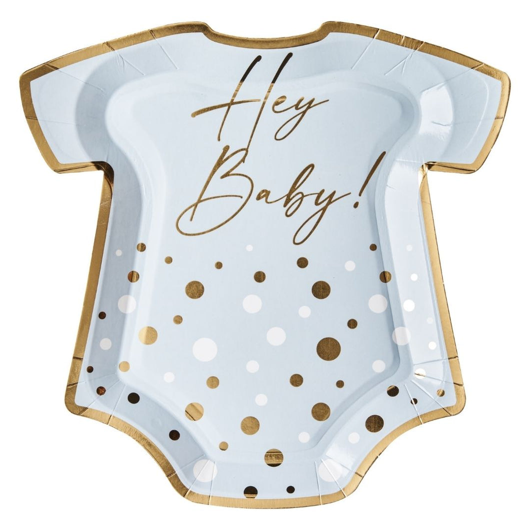 Onesie Die Cut Salad Plate Hey Baby Blue/8 pkg (Copy)