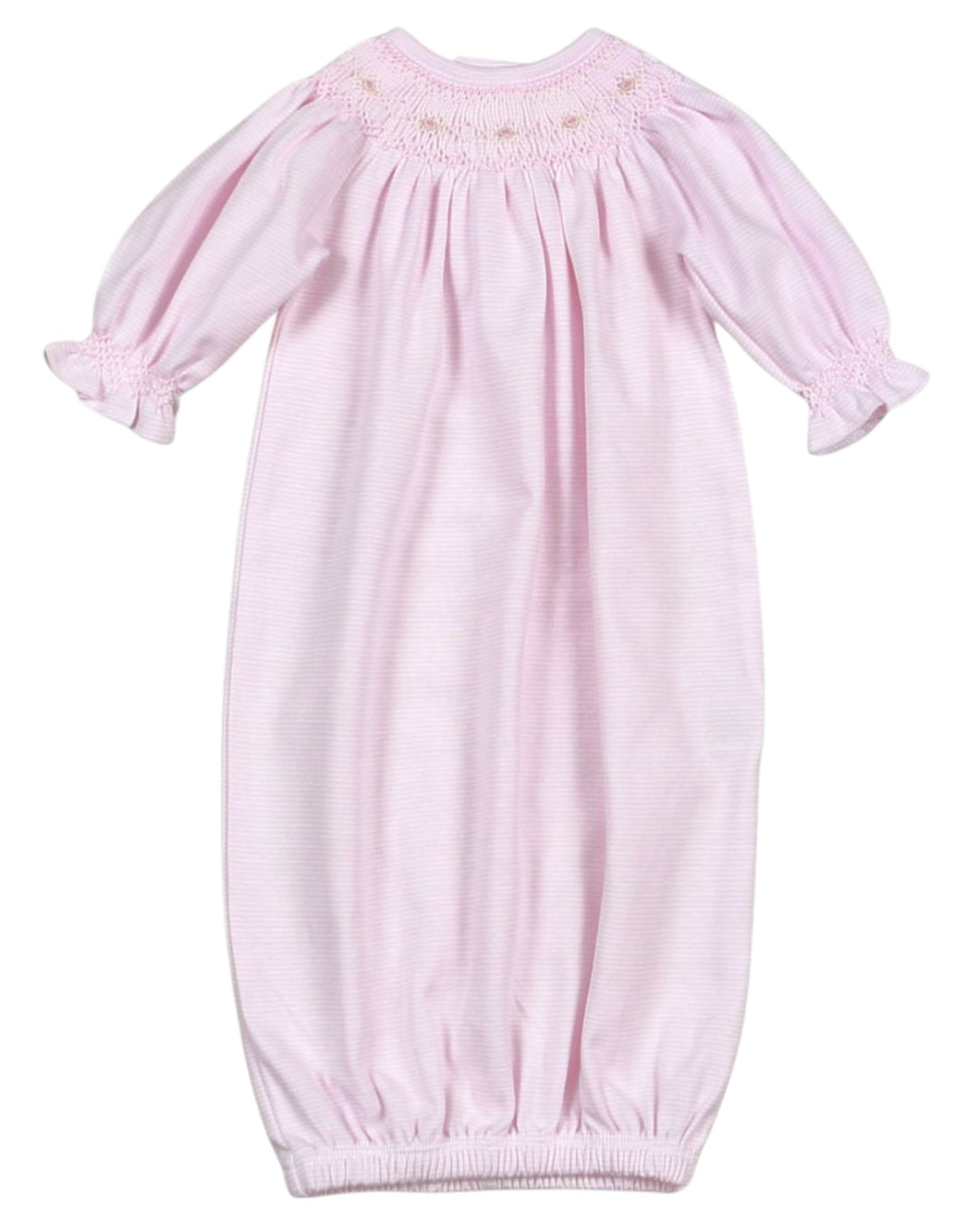Sally Pink Stripes Smocked Bishop Gown