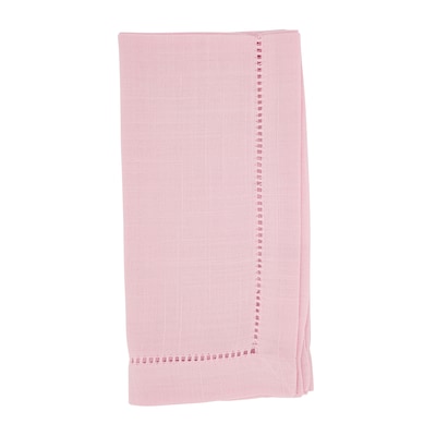 Diamond Damask Hemstitch Pink Napkin/Set 4