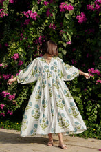 Load image into Gallery viewer, Taj Maxi Dress - Green Flower
