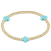 Load image into Gallery viewer, Signature Cross Gold Pattern 3mm Bead Bracelet - More Colors Available
