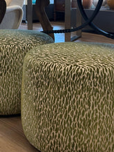 Load image into Gallery viewer, Maisie Green Leopard Ottoman
