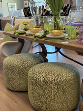 Load image into Gallery viewer, Maisie Green Leopard Ottoman
