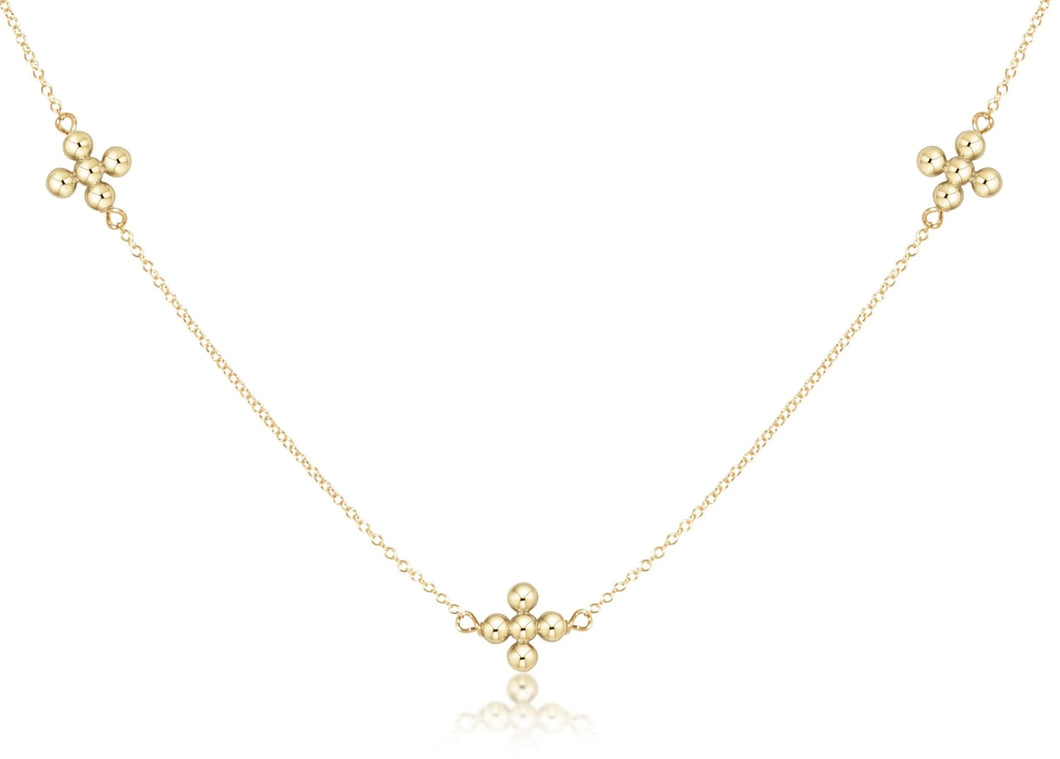 Choker Simplicity Chain Gold - Classic Beaded Signature Cross Gold 17