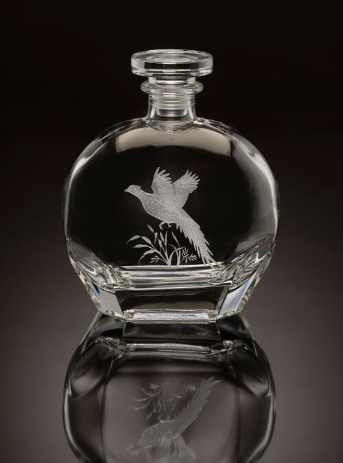 Pheasant In Flight Round Decanter