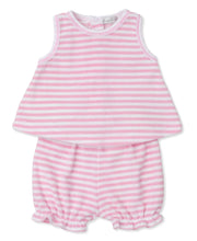 Load image into Gallery viewer, Cabana Terry Stripes Light Pink Sunsuit Set
