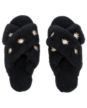 Load image into Gallery viewer, Sheepskin Slippers with Rhinestone
