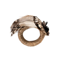 Load image into Gallery viewer, Forest Walk Feather Napkin Ring - Espresso Set/4

