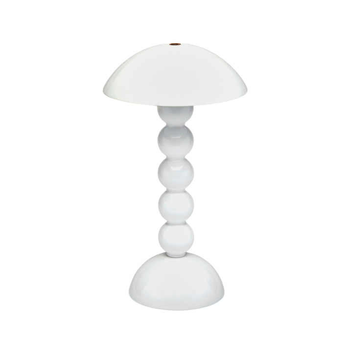 White Lacquer Rechargeable Bobbin LED Lamp - White