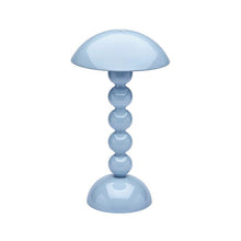 Load image into Gallery viewer, White Lacquer Rechargeable Bobbin LED Lamp - Pale Demin
