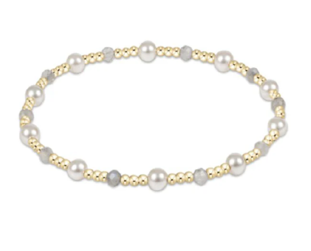 Pearl Sincerity Pattern 4mm Bead Bracelet - Labradorite