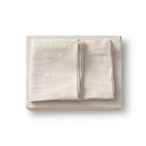 Linen Duvet Queen Set - Natural