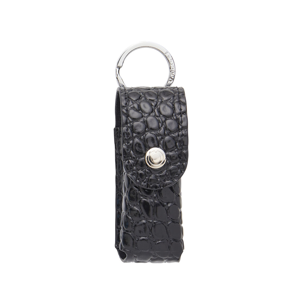 The Smooch Lipstick Holder - Back in Black Croc-Embossed