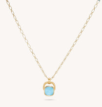 Load image into Gallery viewer, Monterey Pendant Necklace - Iridescent Turquoise &amp; Iridescent Pearl
