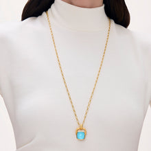 Load image into Gallery viewer, Monterey Pendant Necklace - Iridescent Turquoise &amp; Iridescent Pearl
